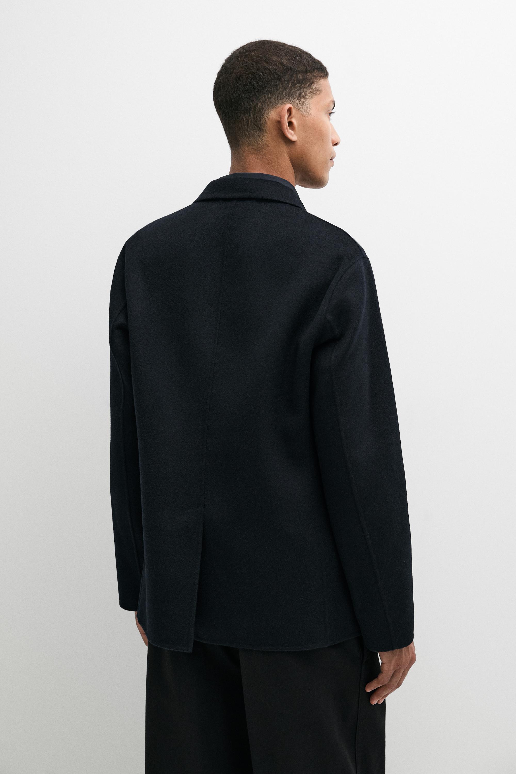 Double-faced wool blend blazer